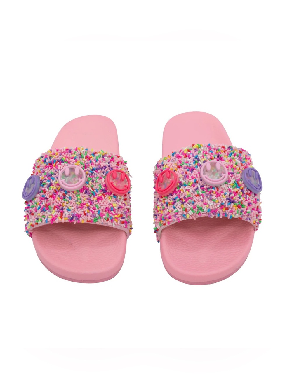 NEW Bari Lynn Sprinkle Charm Slides Smiley - Size 12/13 & 1/2